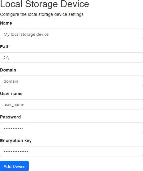 Create Agent Local Storage Device